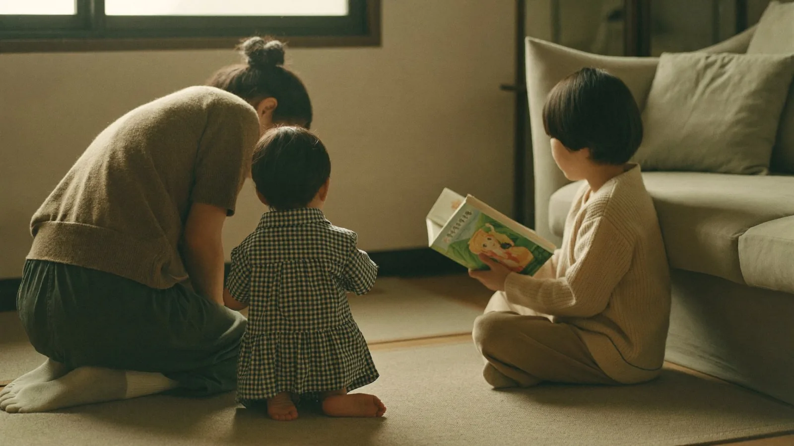 きょうだいと過ごす自宅の様子