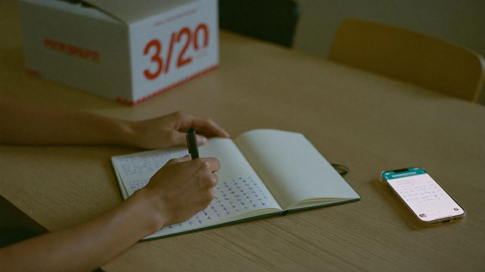 浮いた時間の使い道を書き出す手元