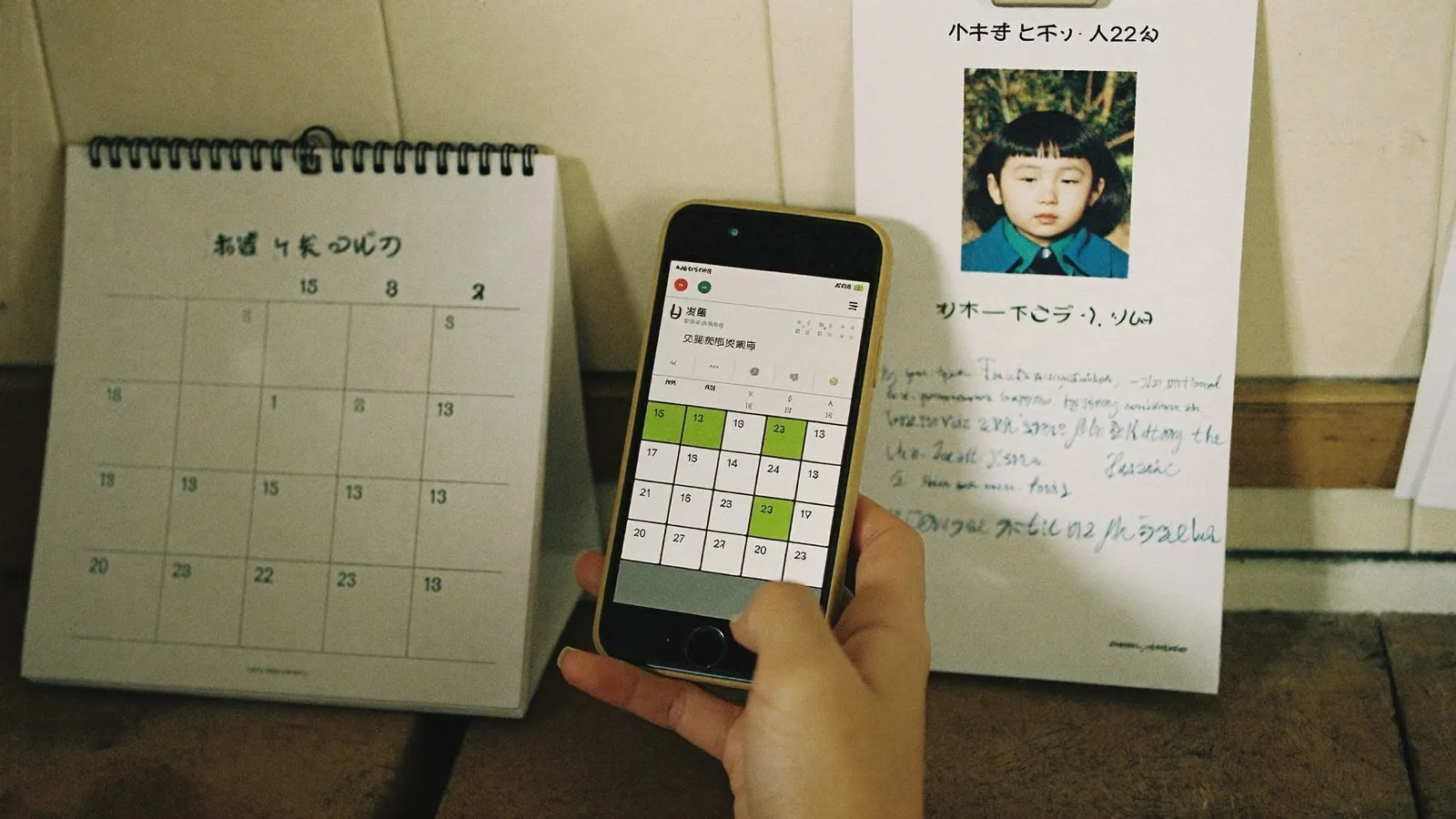 共有カレンダーを開く手元