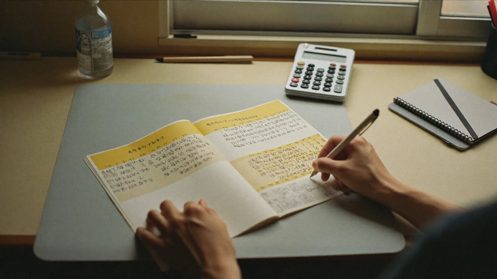 家計の入金カレンダーを書き出す手元